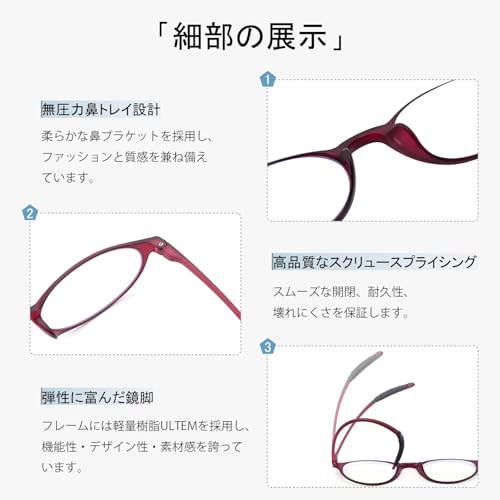 GO!GRM Women's Lightweight Reading Glasses, Compact, Blue Light Blocking, Portable, Stylish Computer Glasses for Men and Women, Blue Light Blocking Fr