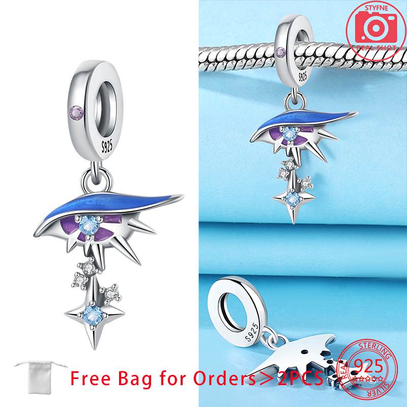 

Charm Bead Components Shiny Zircon Blue Devil s Eye and Fatisha s Hand Bead Components Copper Metal Pendant Bead Component Compatible With Do It