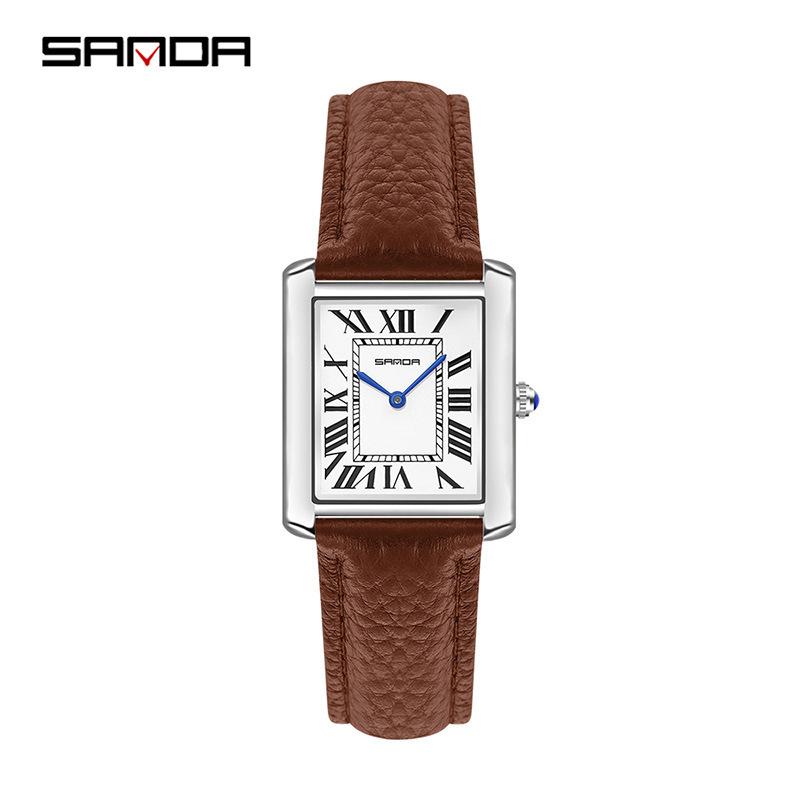 

Casual Fashion Butterfly Buckle Classic Watch Rectangular Tank Women S Watch Genuine Leather Waterproof Quartz Watch