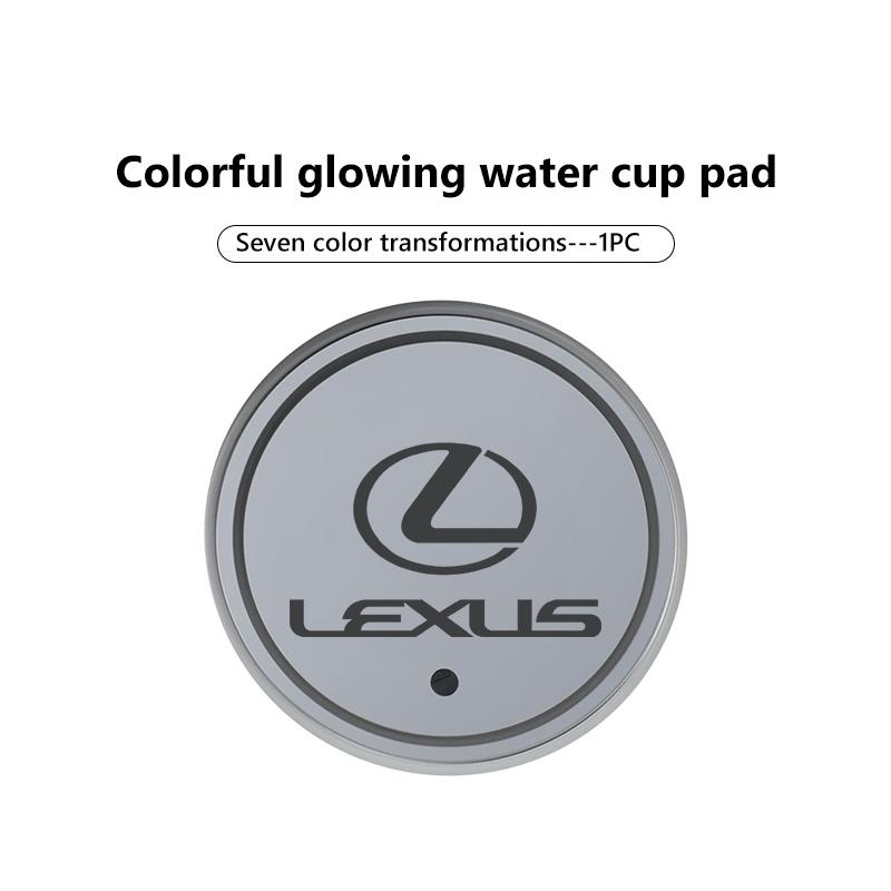 

Car Cup Holder Bottom Pad 7 Color luminous LED Coaster For Lexus CT ES GS NX IS250 RX350 IS200 LX570 UX250h CT200h