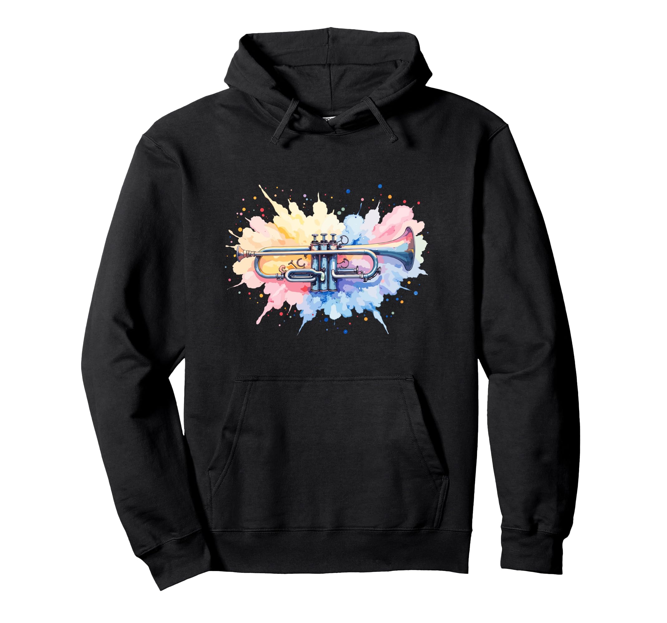 

Colorful Trumpet Watercolor Watercolor Explosion Trumpeter Hoodie