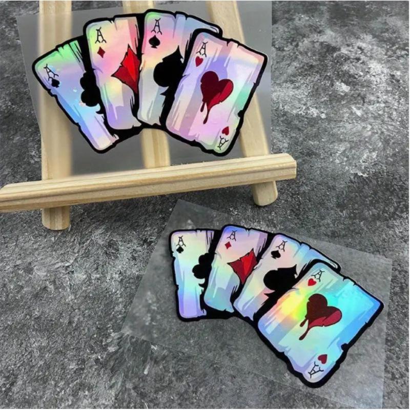 Multicolor Creative Cartoon Playing Card Decals for Cars & Motorcycles