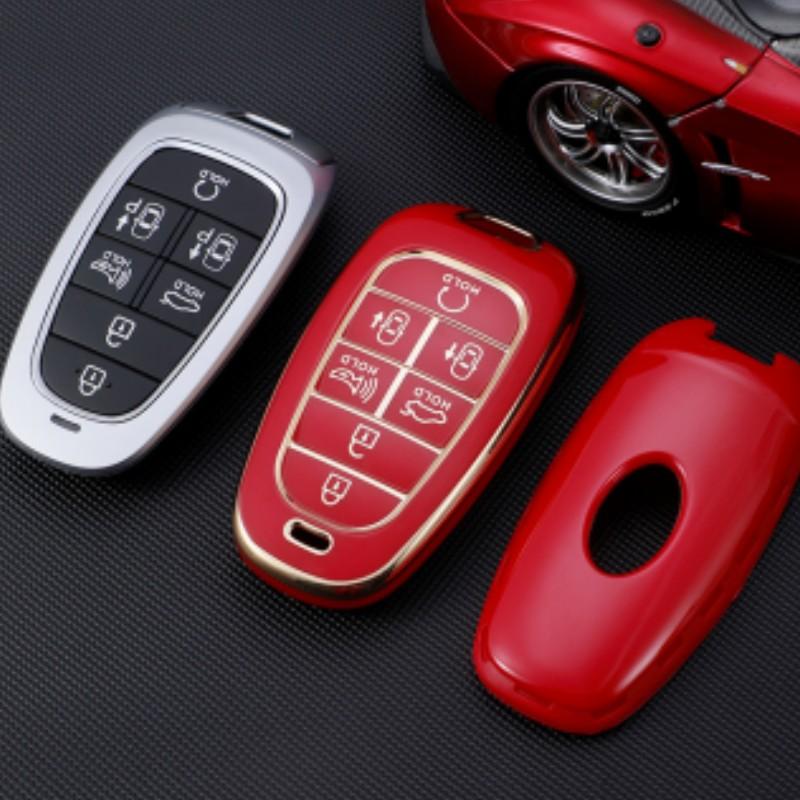 5/6/7 przyciski TPU obudowa kluczyka do samochodu skrzynki pokrywa dla 2020 2021 Hyundai Sonata Nexo DN8 Santa Fe TM Tucson NX4 Staria Ioniq akcesoria