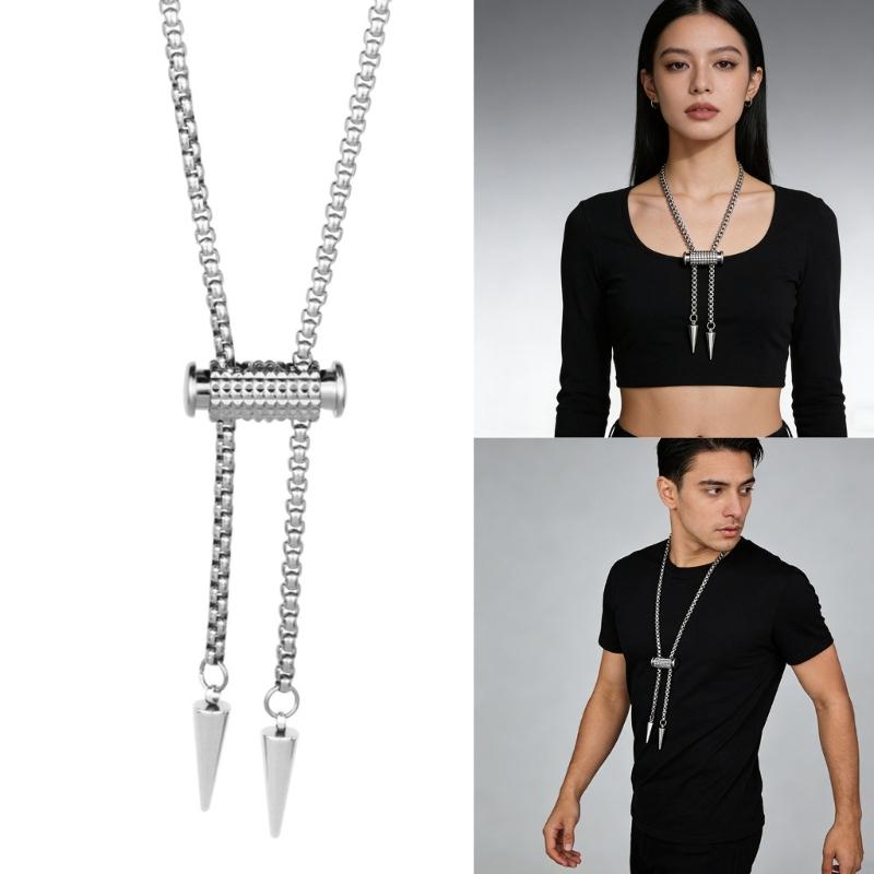 Lightweight Sliding Tapered Pendant Necklace Stainless Steel Neck Jewellery For Versatile Styling And Long Wear