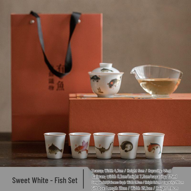 Dehua Blue & White Gongfu Tea Set – Ideal for Festivals, Housewarming, Corporate Events, Annual Meetings, and Customized Souvenirs