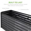 8x2x2ft Outdoor Metal Raised Garden Bed Rectangular Deep Root Planter Box for Vegetables Flowers Herbs and Succulents W/ 239 Ga
