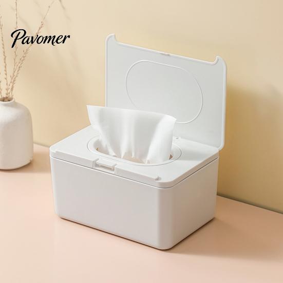 Dust Proof Tissue Storage Wipes Dispenser, Refillable with Buckle-Sealed Cover Box, Moisture Lock Wet Wipe Holder Dustproof Easy Pull Pouch