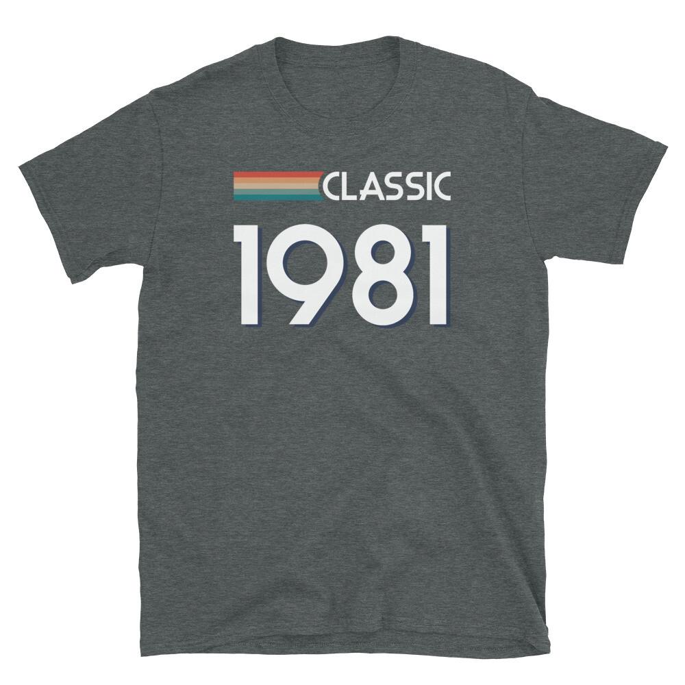 Classic Retro Inspired Graphic Birthday 1981 Vintage Short-Sleeve Unisex T-Shirt