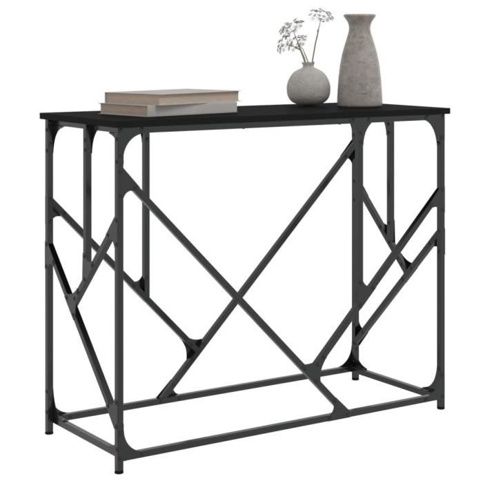 VidaXL Table console noir 100x40x80 cm bois d'ingénierie 834115