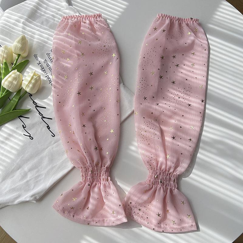 Star Chiffon Yarn Puff Ice Sleeves Daily Clothing Decor Versatile Photography Atmosphere Props Women Sun Protection Uv Arm Cover