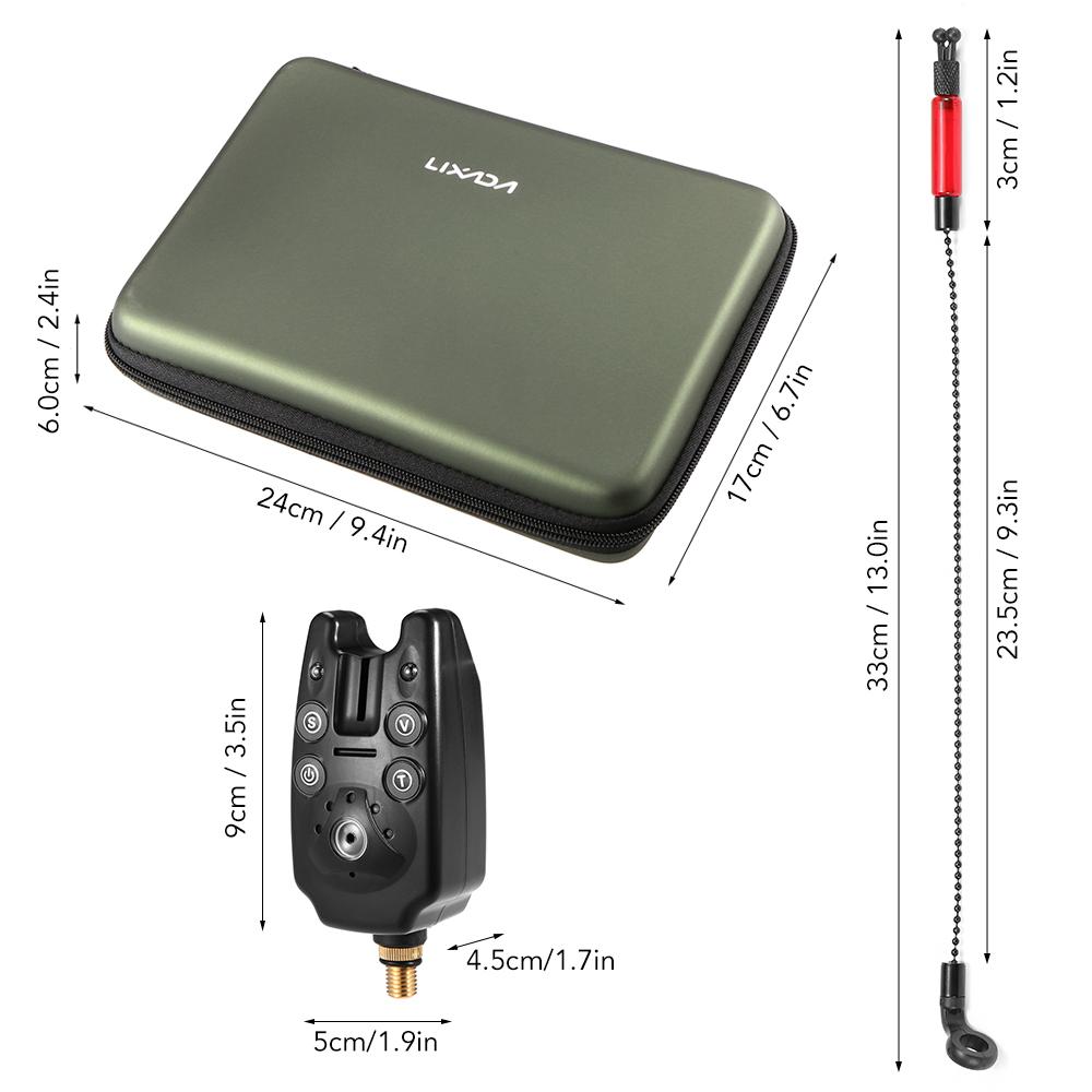 

Lixada Fishing Bite Alarms Chain Alert Swinger Set Digital Fishing Alarm Kit LED Alarm Indicator Alert Fishing Swinger Red Swinger