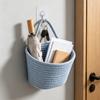 Damen gewebter Wandkorb Weißer Baumwoll-Hängeorganizer für Kosmetik Snacks Schlafzimmer Wohnzimmer 5,91x4,72 Zoll