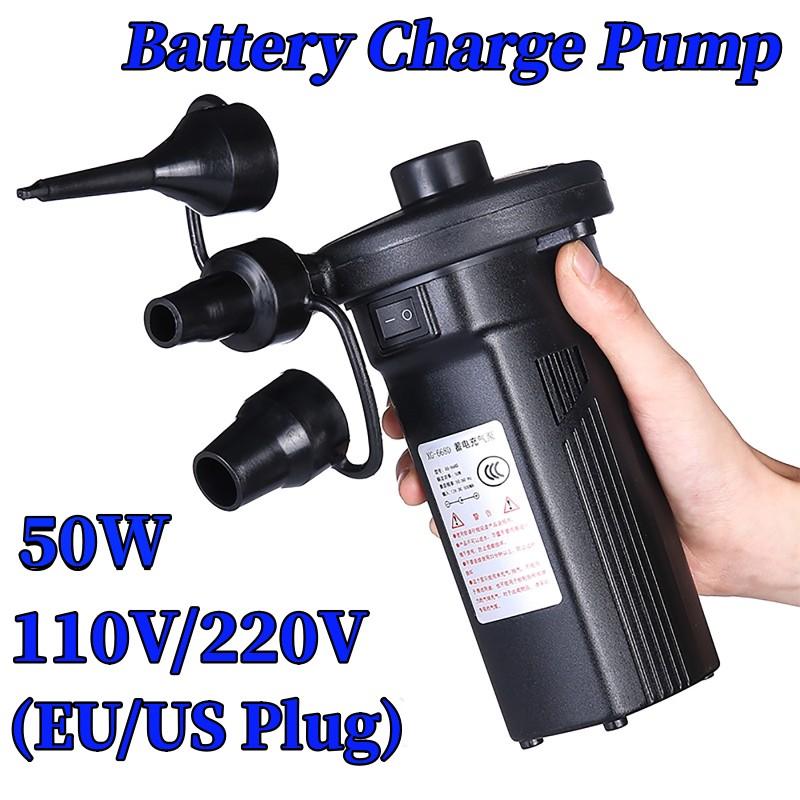 110/220V 50W Electric Storage Air Pump 3 Air Nozzles Mini Rechargeable Air Pump Tire Bicycle Motorcycle Pump (EU/US