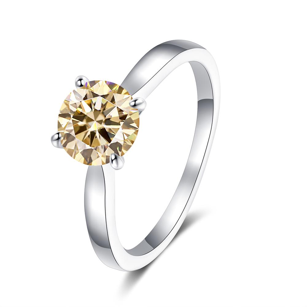 2 Carat Colorful Moissanite Rings D Color VVS Original Silver 925 Jewelry For Women Wedding Bands with GRA