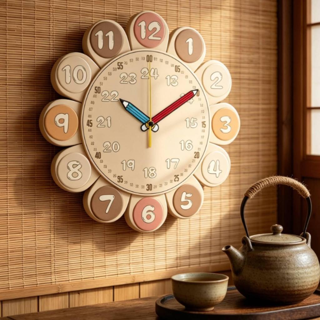 Kinderzeit Lernuhr Leicht zu lernen Bunte analoge Uhr