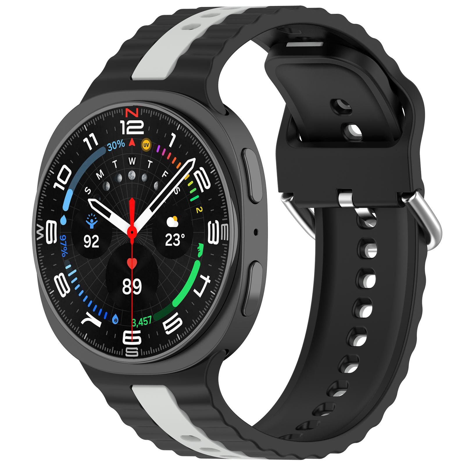 

Original Silicone Strap for Samsung Galaxy Watch 8 Classic 46mm Sport Watchband for Galaxy Watch 8 40mm 44mm No Gaps Accessories Galaxy Watch 8 40mm черный серый