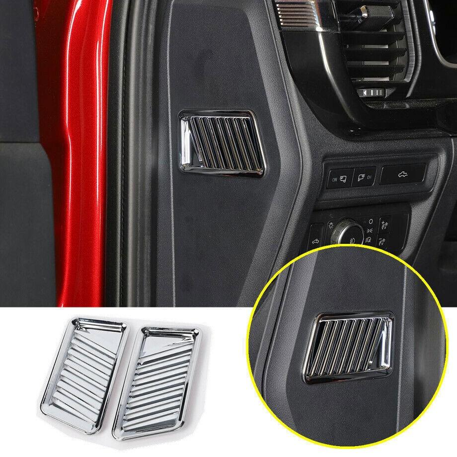 For 2021-2022 Ford F150 F-150 Chrome Dashboard Side A/C Vent Frame Cover Trim 2P