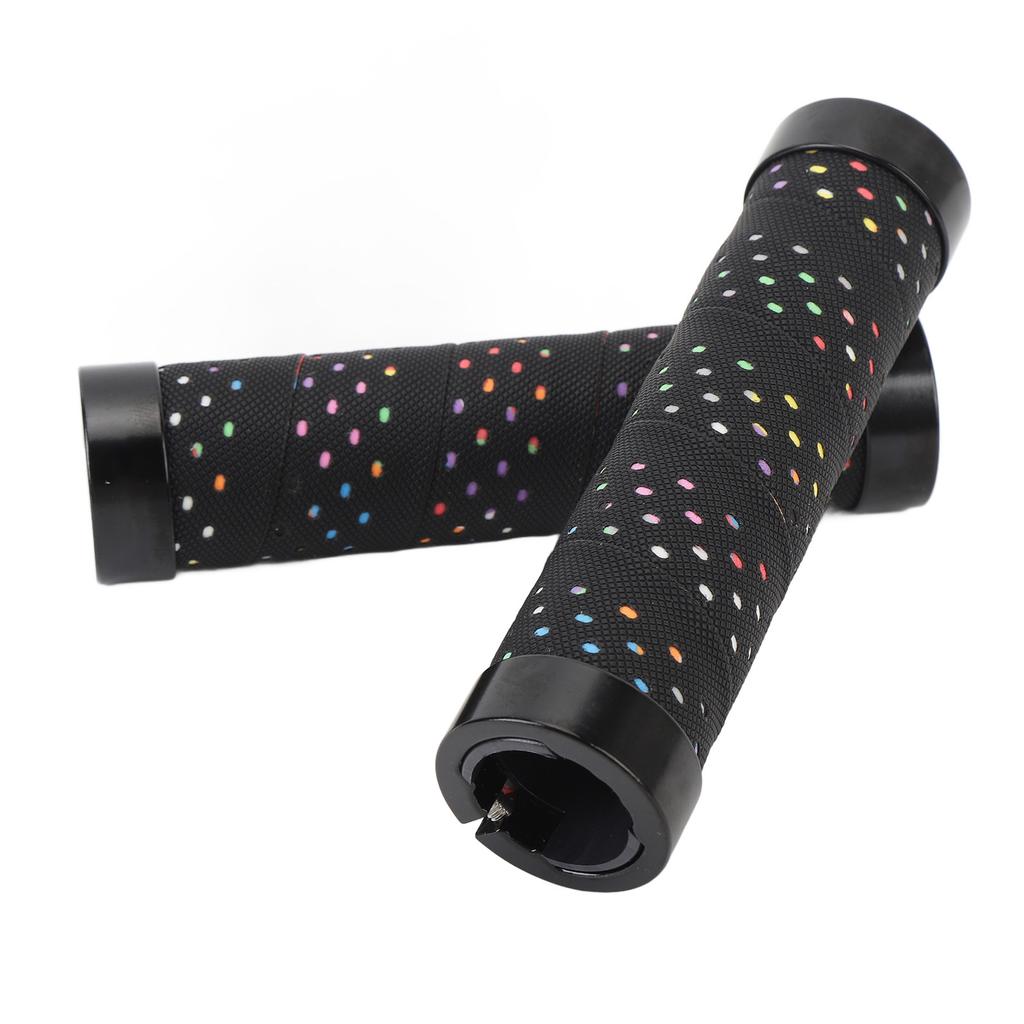 2er Set Fahrradlenkergriff-Set Anti-Rutsch Dual-Locking PU Bequemes Fahrradlenkergriff-Set 22,2 mm Schwarz mit farbiger Basis