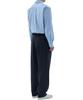 Neibieol Tropical Wool Double-Pleat Wide Pants - Deep Navy