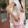 Fresh Color Vacation Tote Bag Large Capacity Shoulder Bag Literary Flower Embroidery Vest Bag  Men