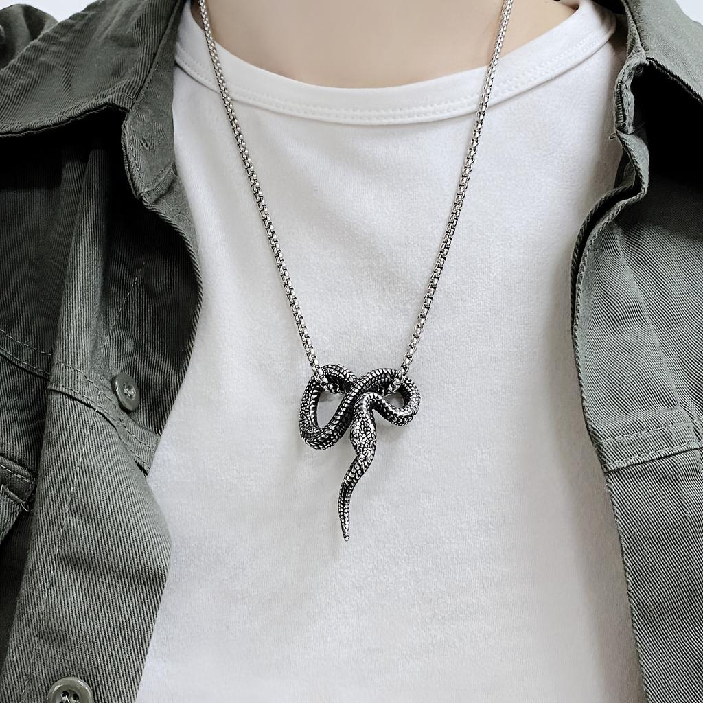 Serpentine Necklace - Elegant Silver Tone Chain Jewelry