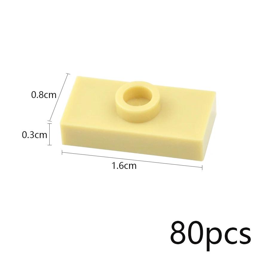 80Pcs MOC Assembles Particles Thin Brick 1x2 with 1 Stud Dots Plate Building Blocks Kid High-Tech Toys Compatible 15573 3794