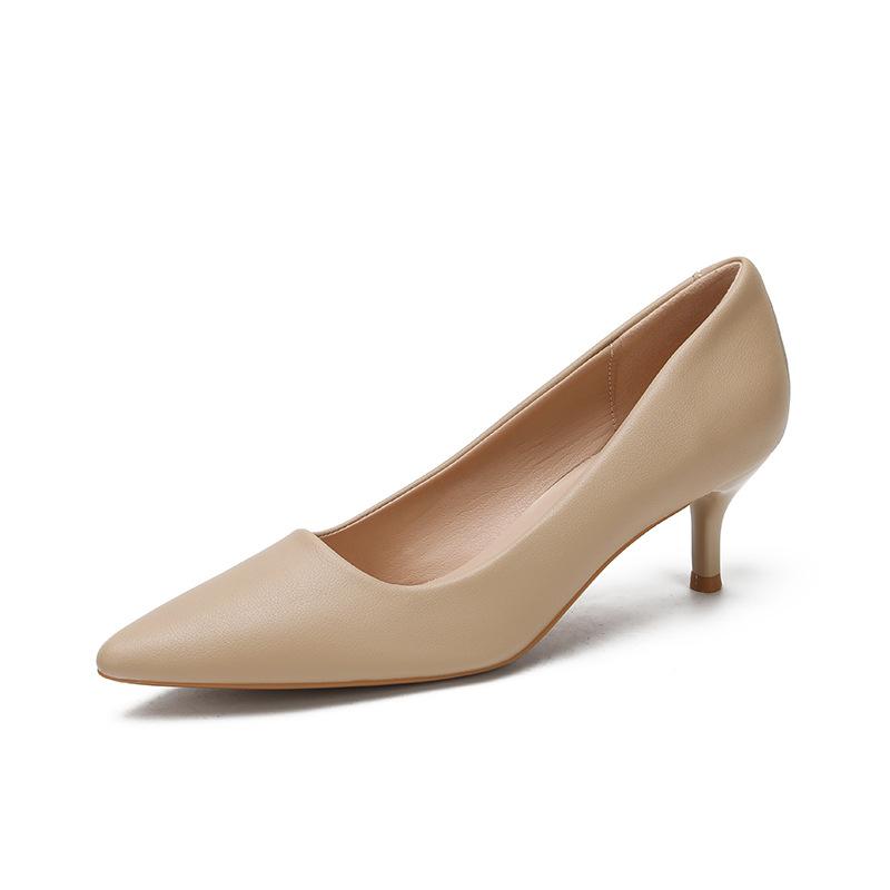 Autumn and Winter Versatile High Heels Women's Thin Heels Cm Sexy Professional Work Shoes Women's Black Pointed Single Shoes
