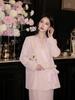 Spring 2026 Guofeng-Style Beaded Suit Jacket & Skirt Set for Women