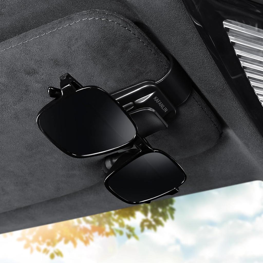 2 Pack 2 in 1 Sunglass Holder for Car Visor Clip Eyeglass Ticket Card Clip on Sunglasses Mount Interior ide Car Sun Visor auto Trucks Van SUV