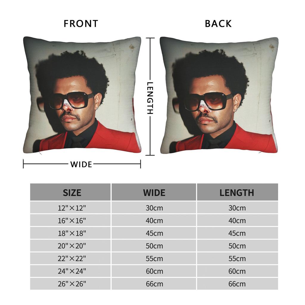 The Weeknd Rapper Singer Pillowcase Double-Sided Printing Cushion Cover Decorations Throw Pillow Case Cover Home 40X40Cm