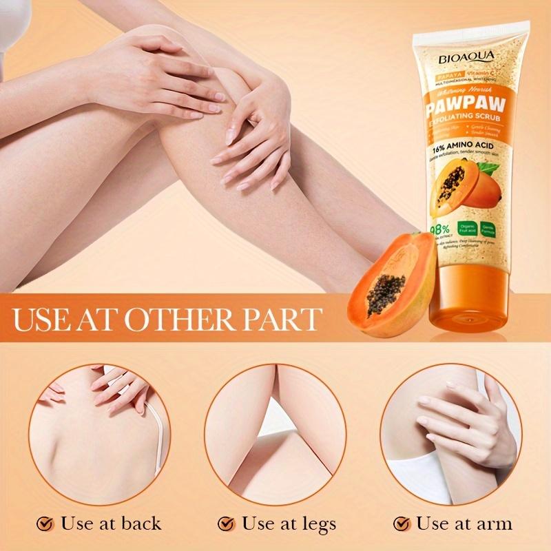 100g BIOAQUA Papaya Vitamin C Exfoliating Scrub Cream - Hypoallergenic, Moisturizing, Physical Exfoliation, Scented with Papaya,  and Deep Cleansing