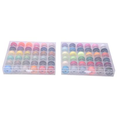 72 Colors Bobbin Thread Transparent High Quality with 2Pcs Plastic Box Sewing Machine Accessories72 Colors Bobbin