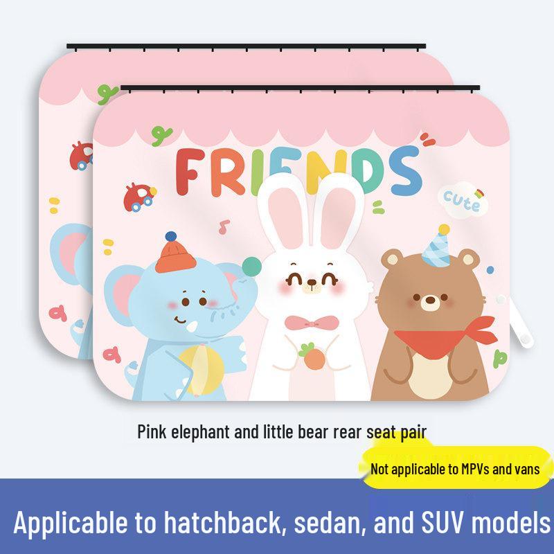 Car Window Sunshade: Sliding Rail Blackout Curtain for Baby Privacy and Sun Protection