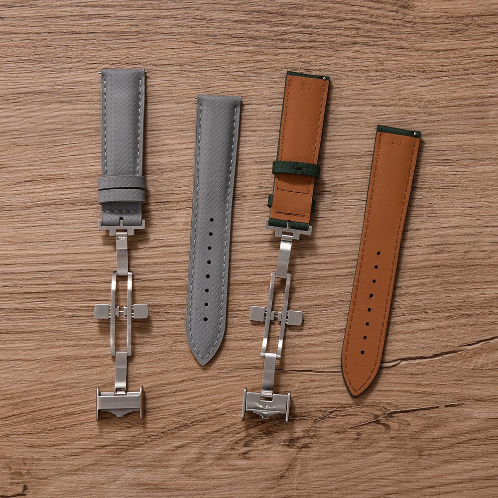 New Design FKM TOP+Leather Sailcloth Strap 18mm 19mm 20mm 22mm Base Rubber Watch Bands Perfectly Matched With Any Brand of Watch