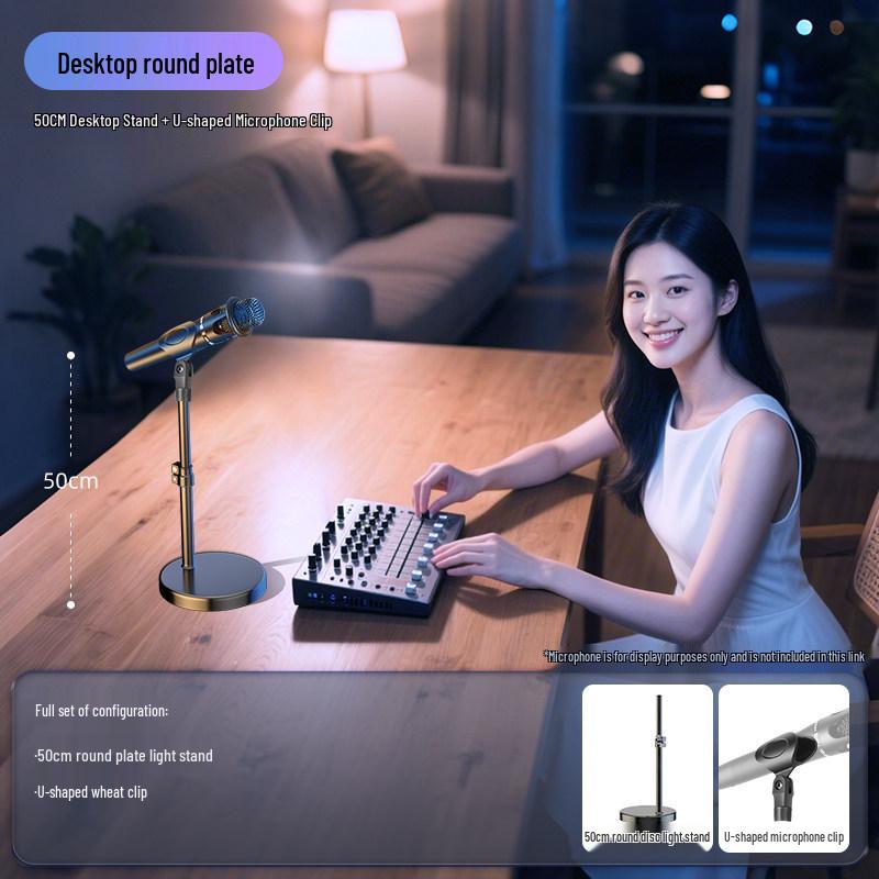 Professional Floor-standing Phone & Tablet Stand with Microphone Holder for Live Broadcasts and Streaming