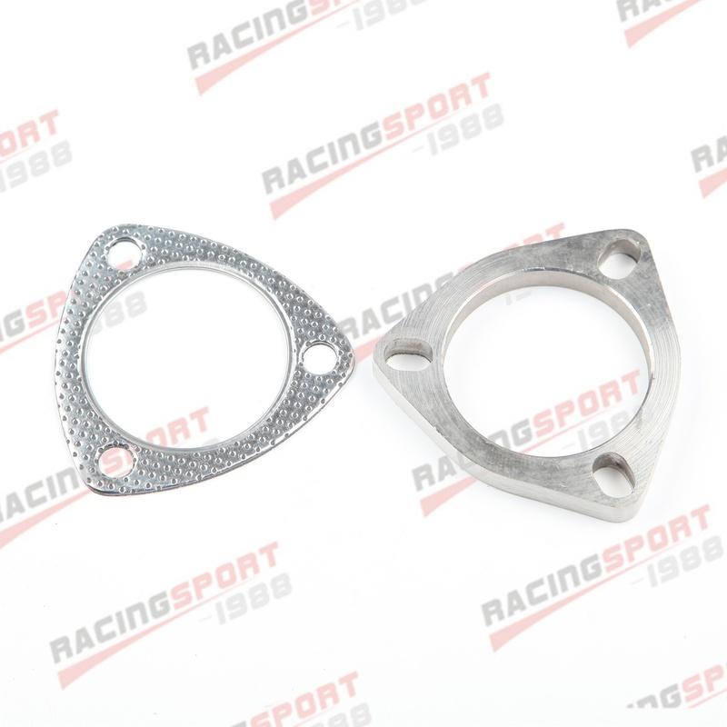 S+ 3.5 ID 3 Bolt Stainless Steel Turbo Exhaust Header Flange & Exhaust Gasket Kit