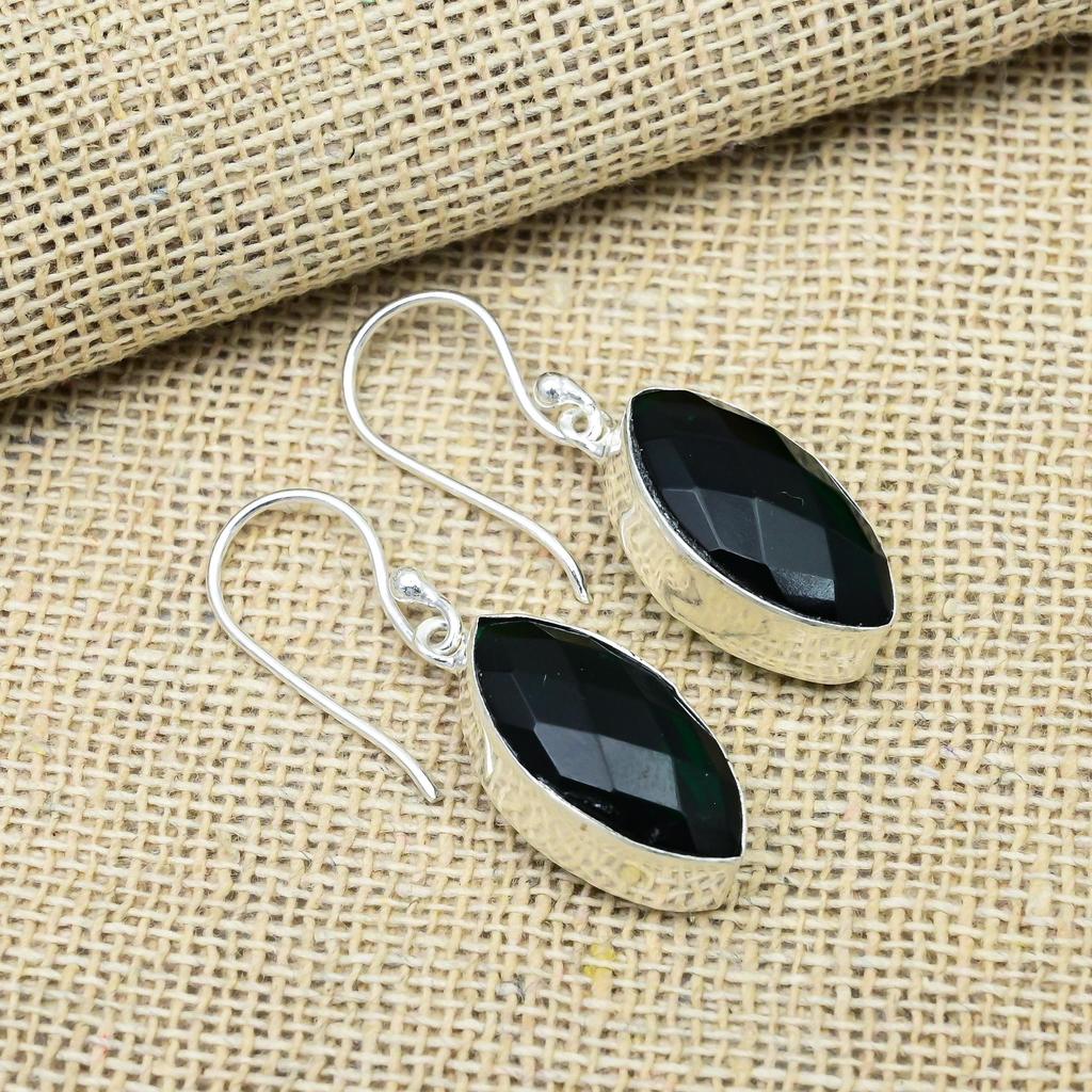 Chromdiopsid-Edelstein, handgefertigt, 925er-Sterlingsilber, Schmuckohrring zum Jäten, Geschenk