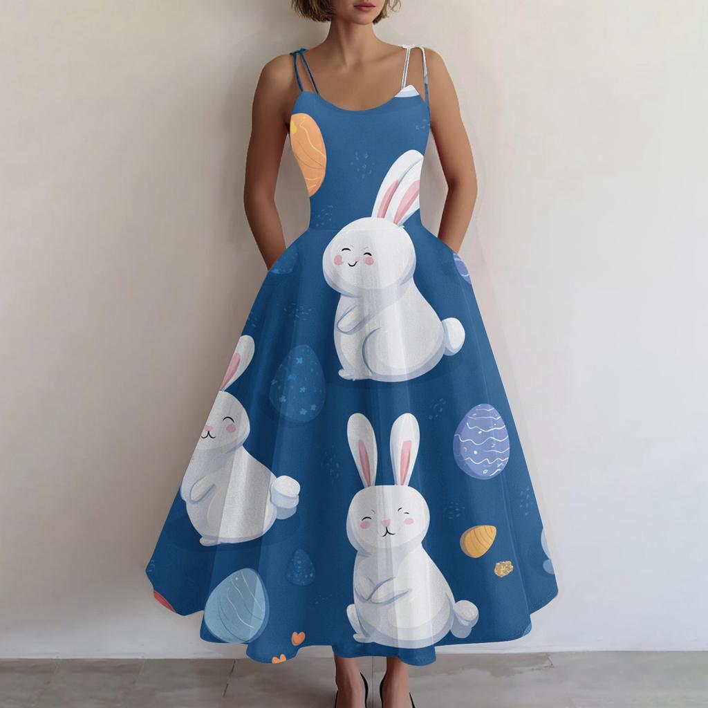 Damen Freizeitmode Valentinstag Bedrucktes schulterfreies ärmelloses Kleid