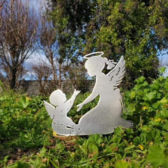 Pet Memorial Garden Stake Guardian Angel with Pet Garden Decor Outdoor Cat Dog Memorial Sign for Pet Owners Yard Art Decoration