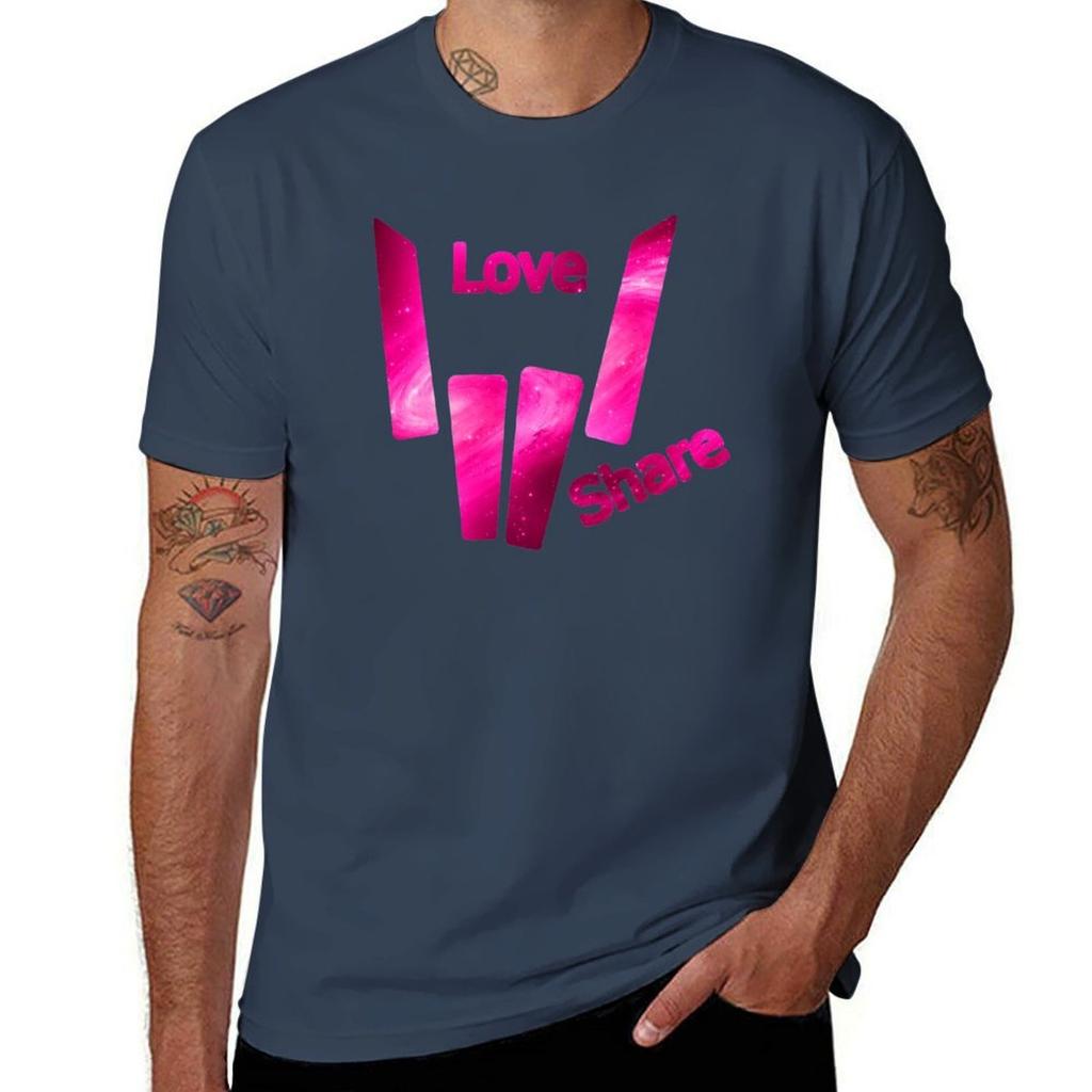 Share Love Pink Galaxy Tshirt Casual Holiday Short Sleeve Tee