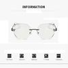Photochromic Frameless Reading Glasses Fashion Cut Edge Reading Eyewear Anti Blue Light High-definition Far Sight Eyeglasses
