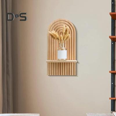 1/2 piezas Estante de almacenamiento bohemio montado en la pared, fuerte capacidad de carga, diseño de arco retro, instalación simple, estantes de pared, estantes flotantes