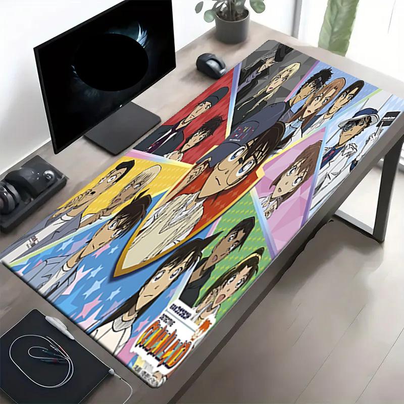 Detective Conan Print Mouse Pad, Anti‑Slip Desktop keyboard Mat, for PC Laptop Gaming Working Daily Use, Cool Festival Surprise Gift