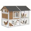 Hühnerstall Hühnerhaus mit Auslauf, Legenest, Ausziehbare Schublade, Bitumendach für 4 Hühner 200x104x145cm Holz Braun