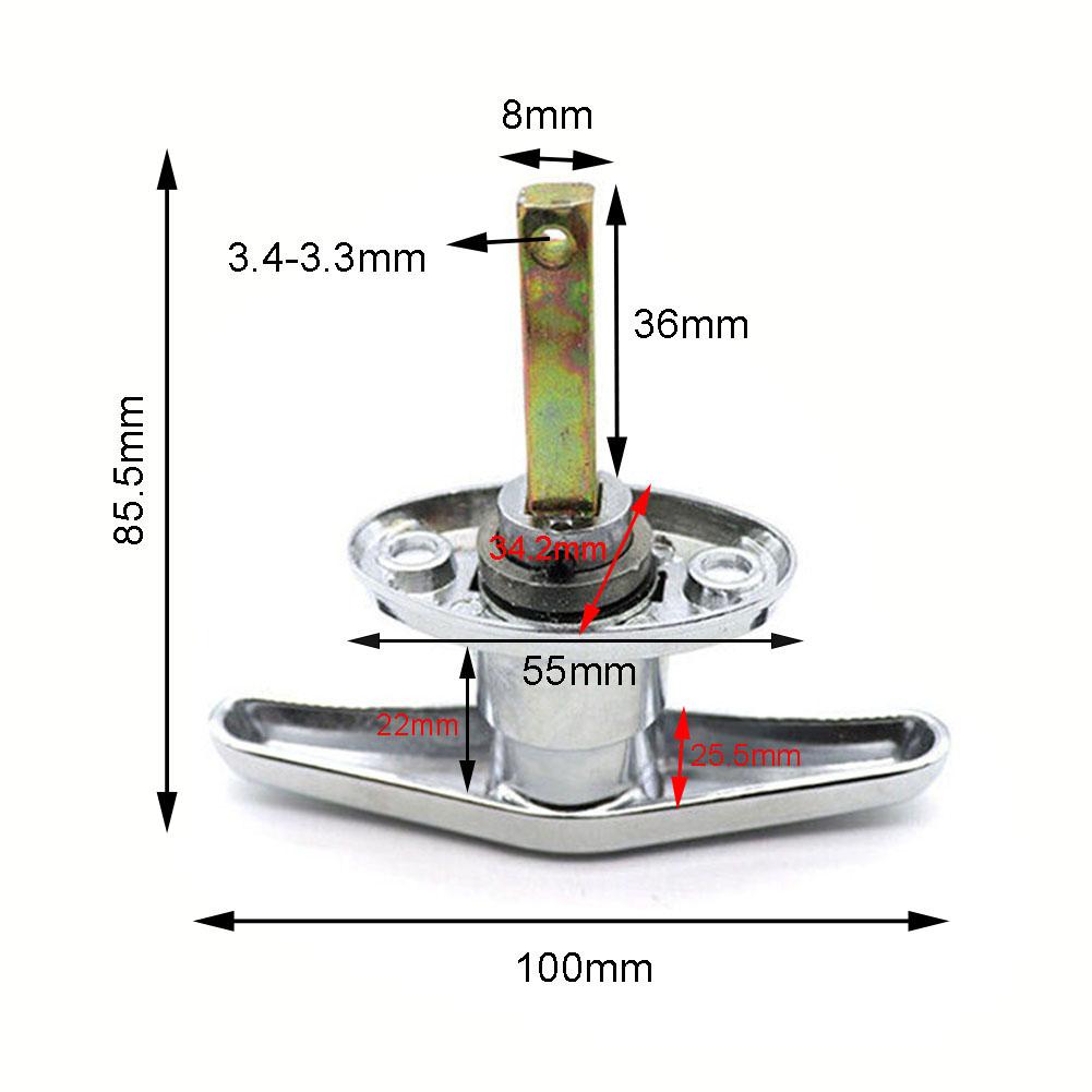 Garagentorschloss, T-Griff, hinten, Befestigung mit unterschiedlichen Schlüsseln, für Wohnwagen, Garage, Schuppen, Wohnmobil, Garagentoröffner, T-Verriegelungsgriff