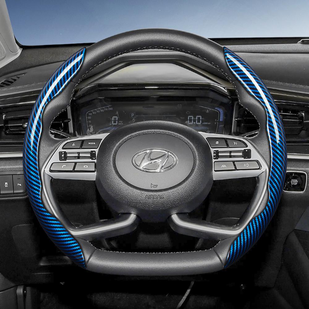 Suitable for Hyundai Carbon Fiber Texture Steering Wheel Cover with Segmented Quick-Release Design, Durable, for Tucson Elantra Avante I30 Sedan