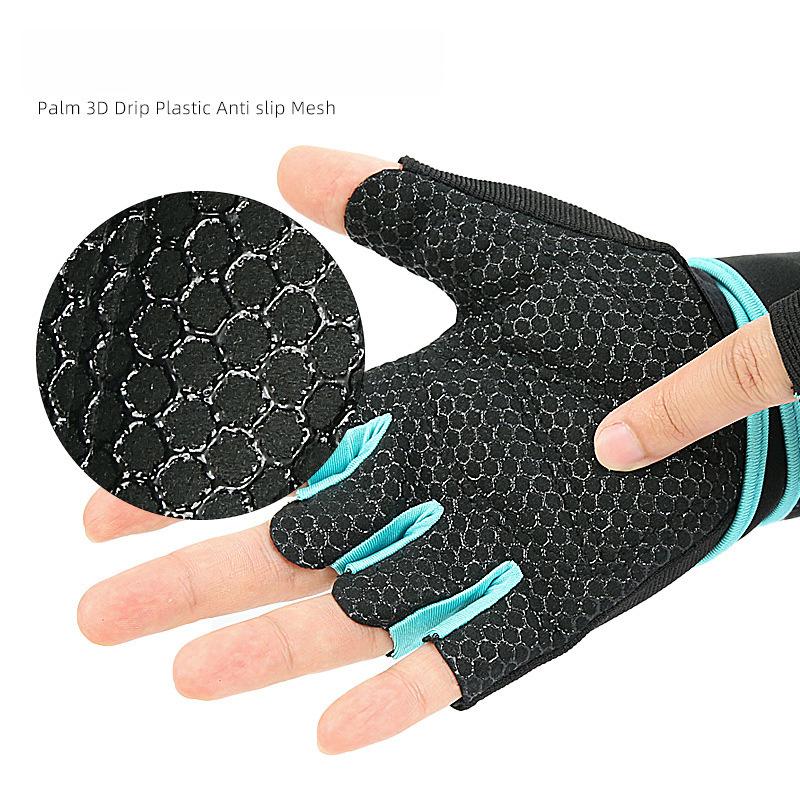 Outdoor Half-finger Sports Gloves Thickened Palm Protection Anti-cocoon Wrist Protection Fitness Exercise Cycling Sports Non-slip Gloves