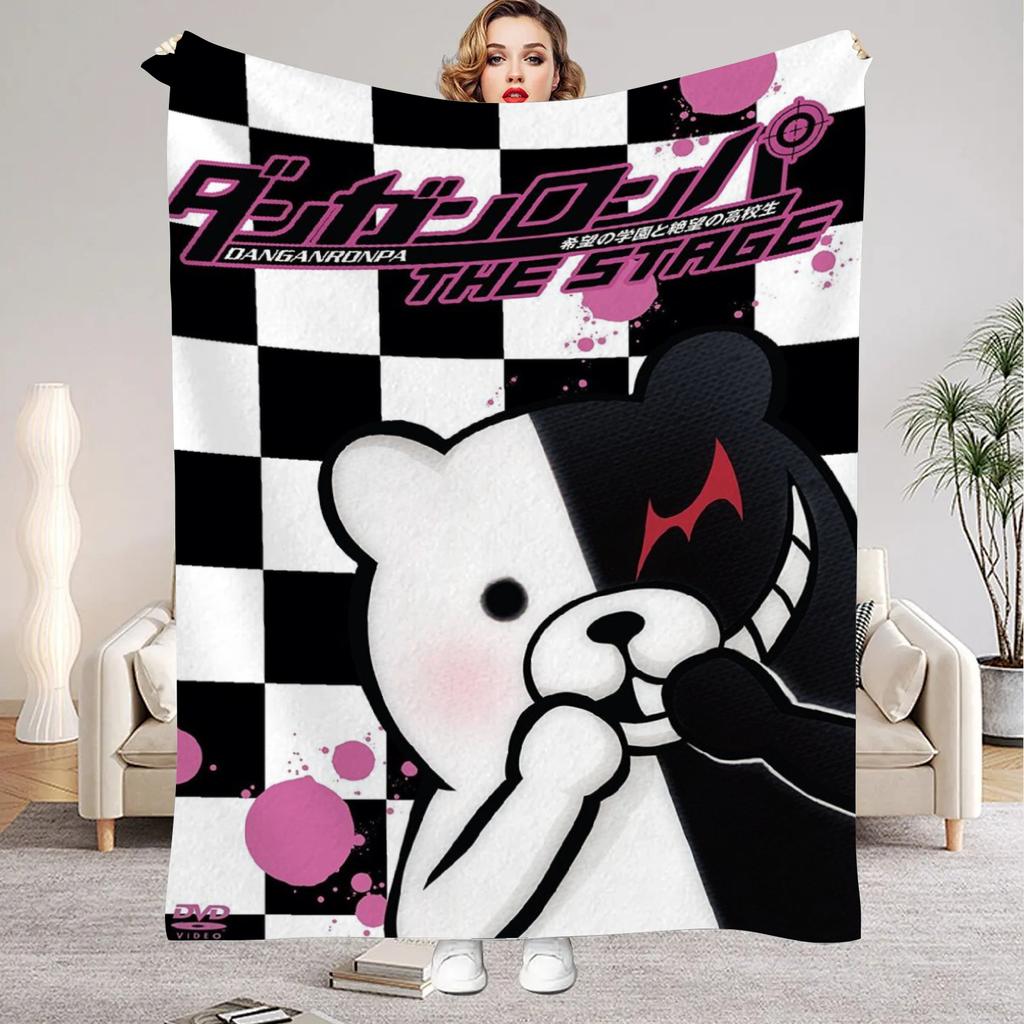 Danganronpa Blanket Classic Anime Game Soft Fuzzy Flannel Throw Blanket for Couch Bed Multi-Sized Napping Bedspread All Seasons