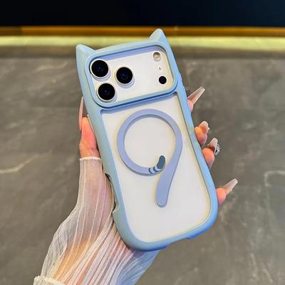 Süße Katzenohren Schwanz Klare Magsafe Handyhülle Für iPhone 17 16 15 14 13 12 Pro Max 16 Plus 17Air Harte Transparente Schutzhülle