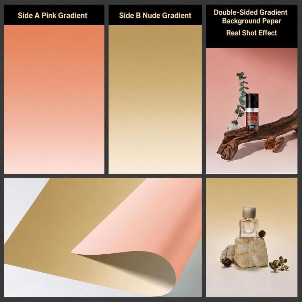 Double Sided Photography Backdrops Gradient Color Photo Wallpaper Props for Photo Studio
